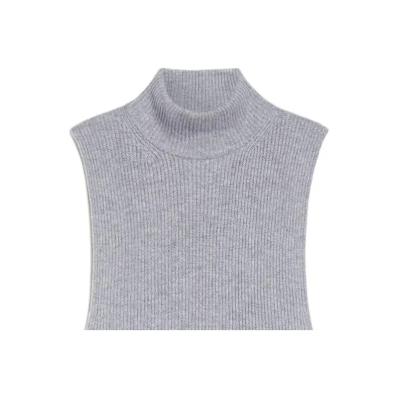 MaxMara Turtleneck Ribbed Sleeveless Top-4