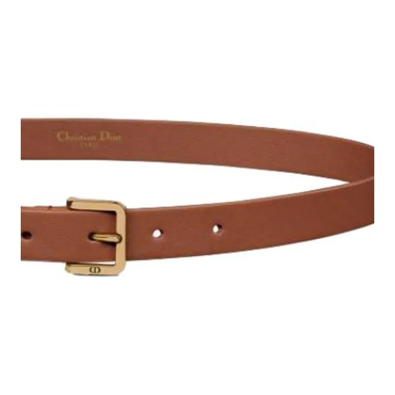 DIOR Calfskin Leather Belts Unisex Brown Width 2CM-2