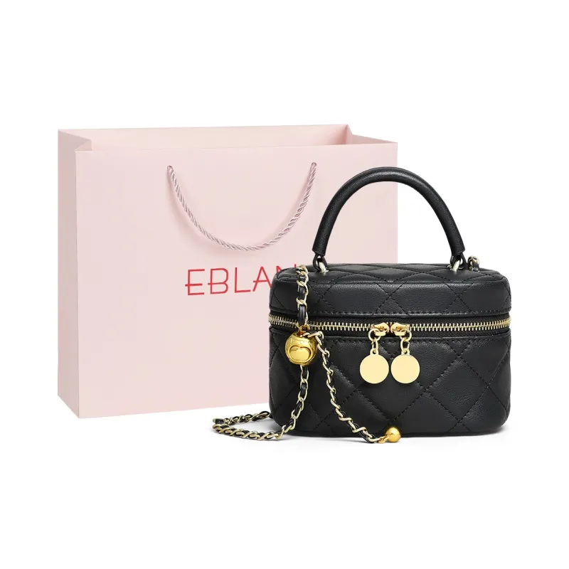 EBLAN Cow Leather Shoulder Bag, Crossbody Bag Regular Women's Black-0