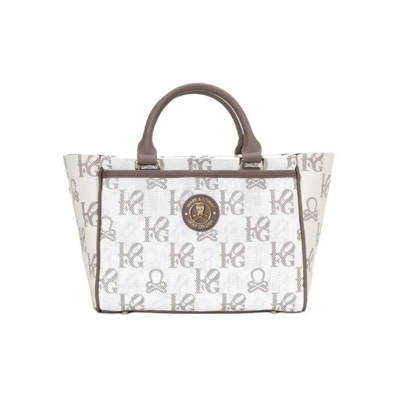 MARK & LONA Cotton With Polyvinyl Chloride With Artificial Leather Handbag Unisex Brown-2