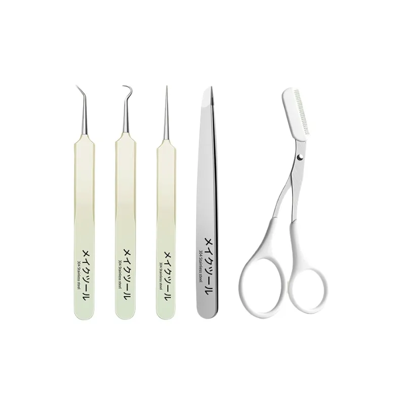 XIAOTIANLAI High Precision 304 Cellulose Tweezers, Blackhead Removal Tool For Pimples And Pustules, Beauty Clinic Set-0