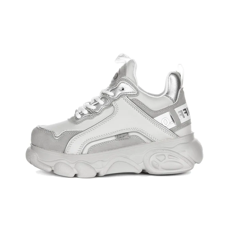 Buffalo Anti Slip Wear Resistant Mid Top Casual Shoes Women's Gray Silver-0