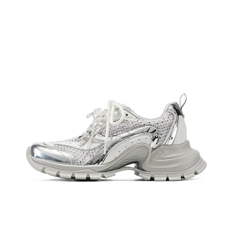 GG CC Breathable Mesh Casual Height Increasing Low Top Platform Chunky Sneakers Women's-0