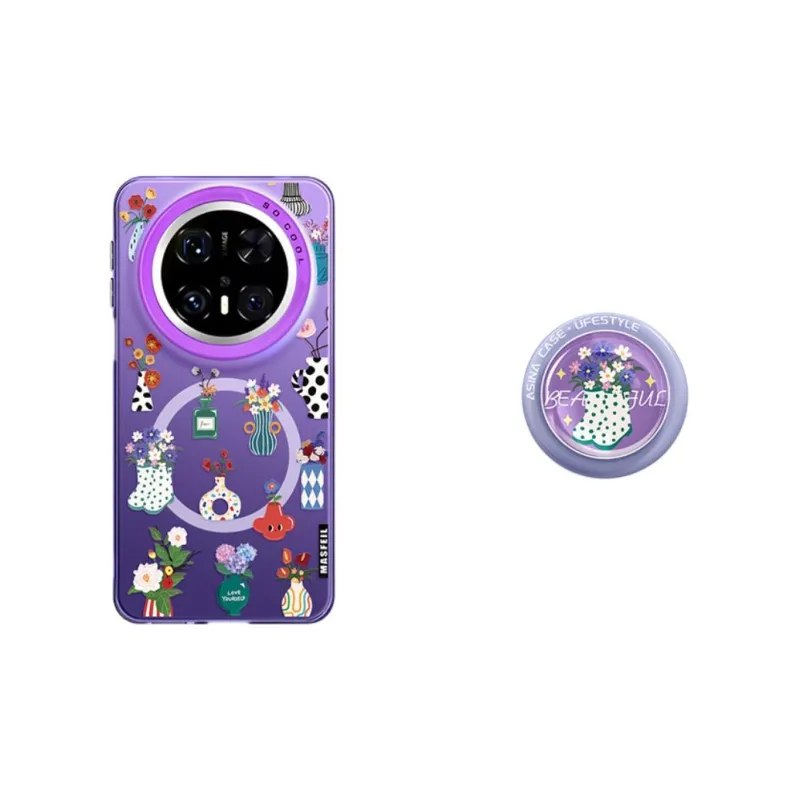 Marsfield Acrylic Material Soft Edge Magnetic Artistic Vase Phone Cases Compatibility Huawei Mate 70/60/50 Pro-6