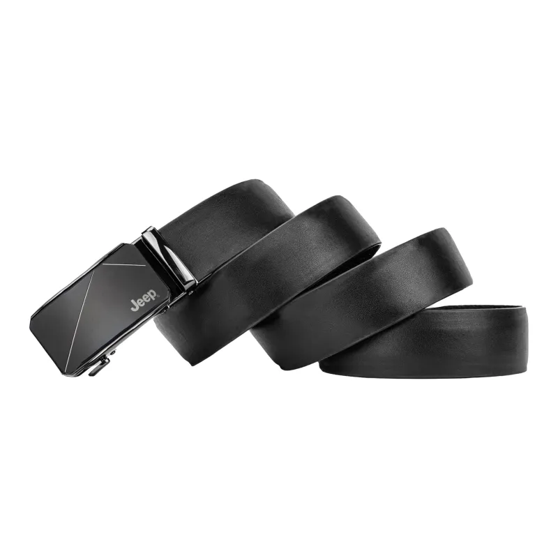 Jeep Cow Leather Belts Men's Black/Litchi Grain Black Width  3.5cm-4