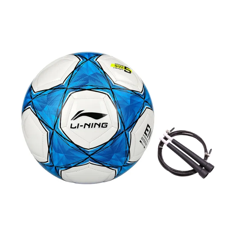 LiNing Size 5 Soccer TPU Machine Stitched Soccer Ball Unisex White, Blue-10