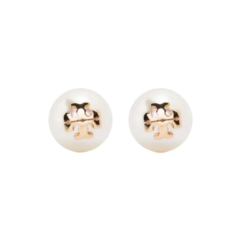 TORY BURCH Metal Stud Earrings Women's White-0