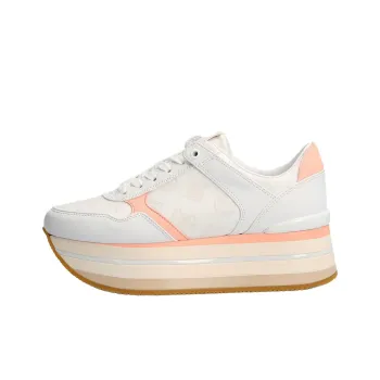 GUESS Abrasion Resistant Low Top Skateboard Shoes Women's White Pink