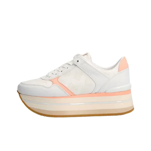 GUESS Abrasion Resistant Low Top Skateboard Shoes Women's White Pink