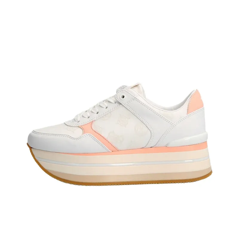 GUESS Abrasion Resistant Low Top Skateboard Shoes Women's White Pink-0