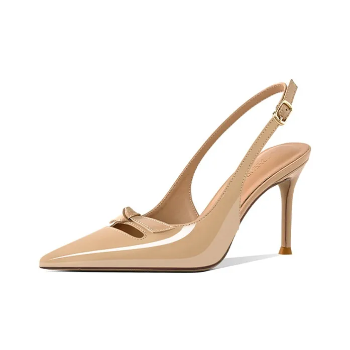 Lan Miao Slim Heel High Heels Women's Nude-1