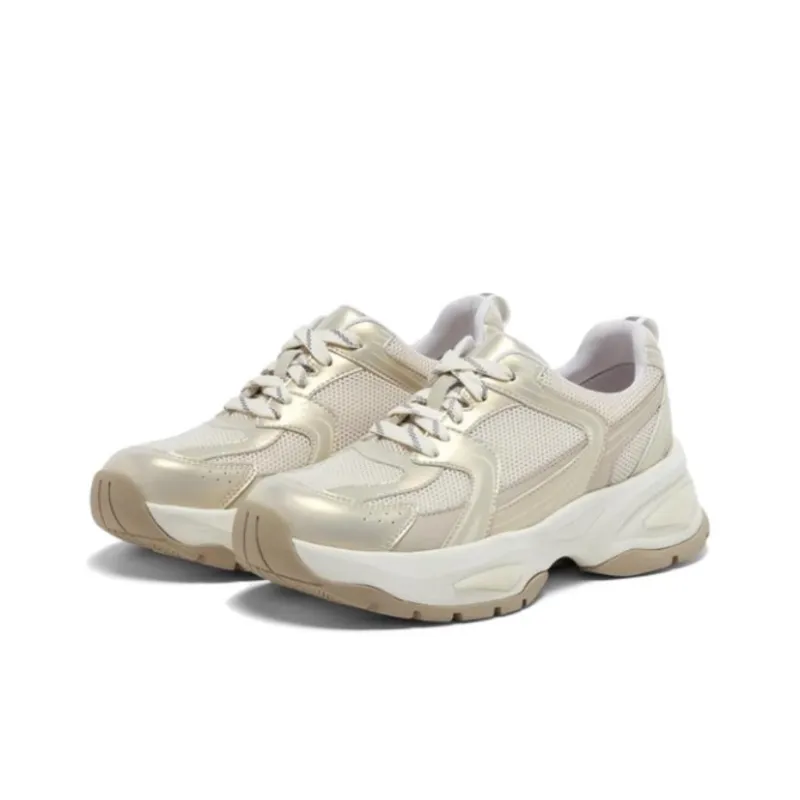 Hush Puppies SPORT Collection Cushioning Low Top Chunky Sneakers Women's Gold-2