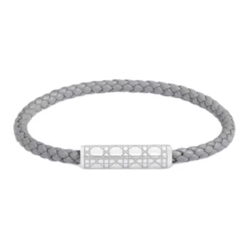 DIOR Lambskin Bracelets Unisex Silver
