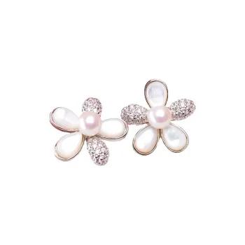 Andaozi Pearl Stud Earrings Women's