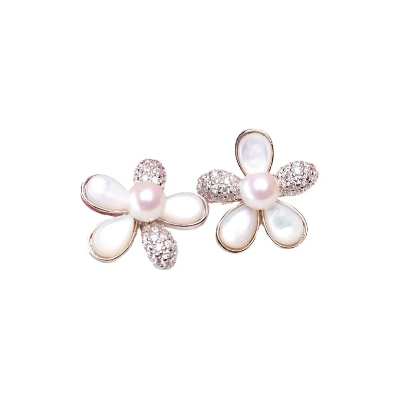Andaozi Pearl Stud Earrings Women's-0