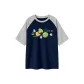 Navy Blue & White Heather Gray