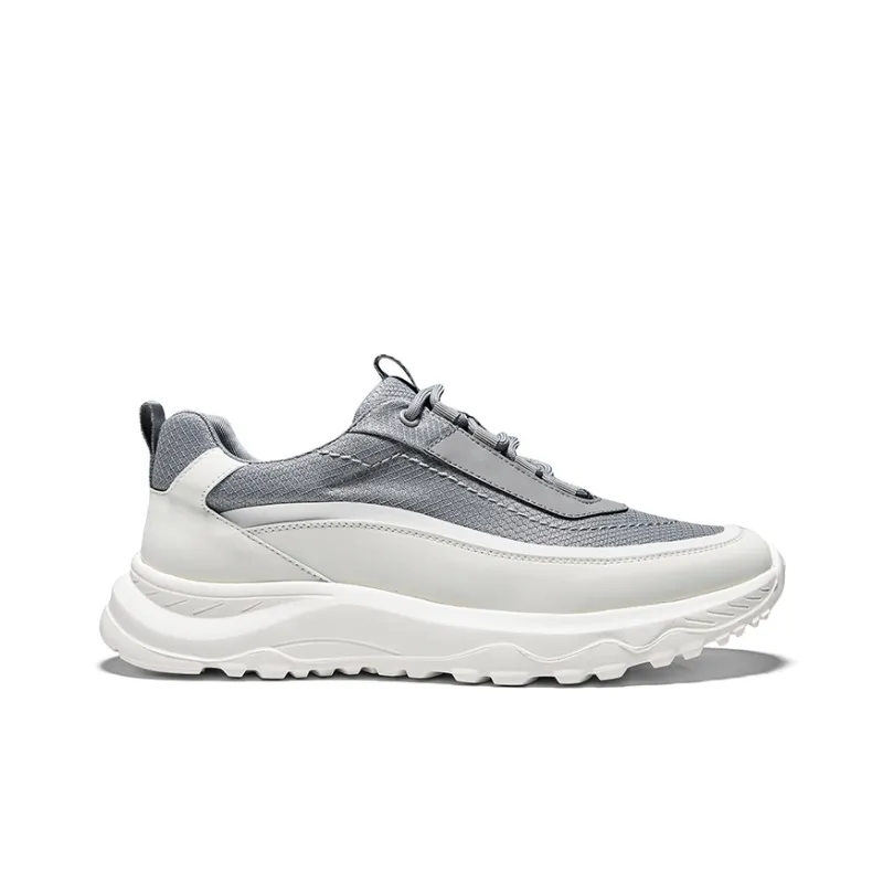 Hautton Jeans Breathable And Lightweight Low Top Casual Shoes Men's White Gray-2