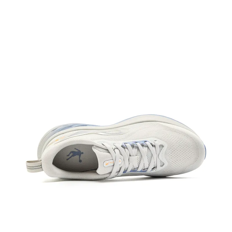 QIAODAN Cushioning, Slip Resistant, And Abrasion Resistant Low Top Casual Running Shoes Men's Gray Blue-3
