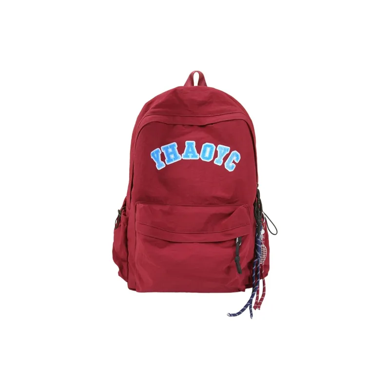 WICKBUEN Nylon Backpack Unisex White/Black/Burgundy/Blue-12