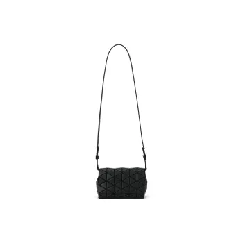 ISSEY MIYAKE Artificial Leather Shoulder Bag Crossbody Bag Handbag Small Size Women's Black
