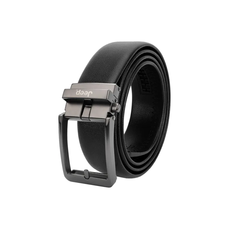 Jeep Cow Leather Belts Men's Black/Litchi Grain Black Width  3.5cm-0