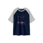 Navy Blue & White Heather Gray