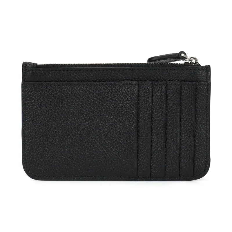 Balenciaga Cash Grain Cow Leather Card Holder Tubas Women's Black-2