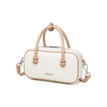 AOKANG Cow Leather Bowling Bag One Shoulder Underarm Crossbody Handbag Regular Women's Multicolor
