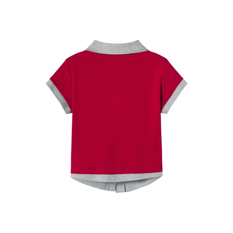 MOLE'NERATION T Shirts Women's Gray Contrast Red-1