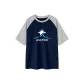 Navy Blue & White Heather Gray
