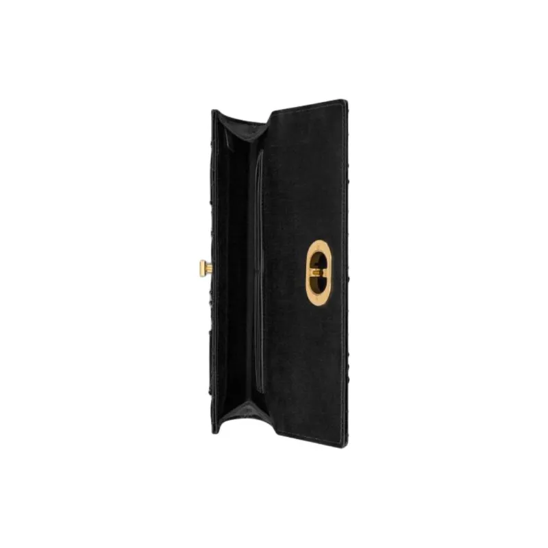 DIOR Caro Calfskin Handbag Women's Black-3