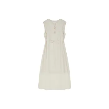 IHIMI Sleeveless Dresses Women's Raw Hemp