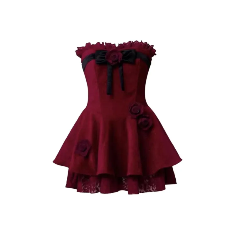 OZVO Sleeveless Dresses Women's Red-0