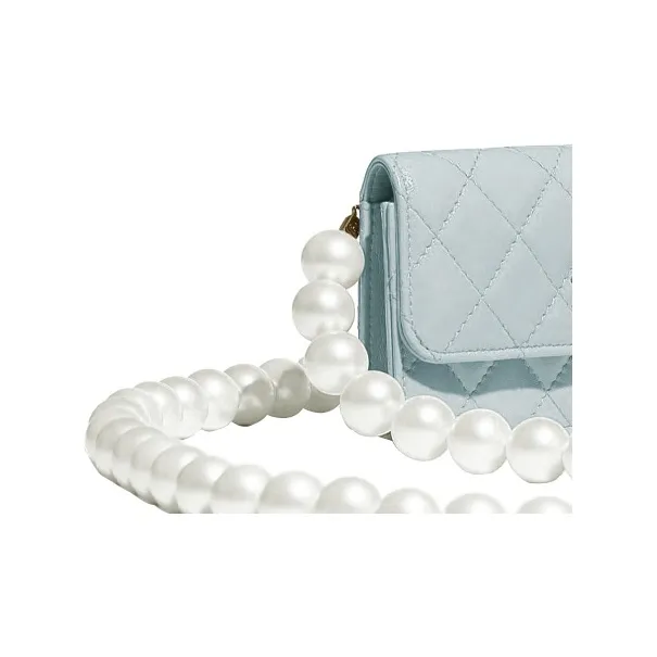 CHANEL Calfskin Pochette, Shoulder Bag, Coin Purse, Handbag, Shoulder Bag, Crossbody Bag Women's Mudra Color/Lake Blue-3
