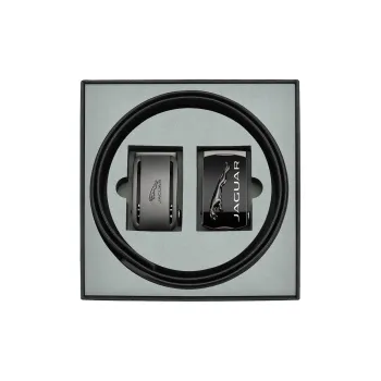 JAGUAR Cow Leather Belts Men's Black 3.5cm