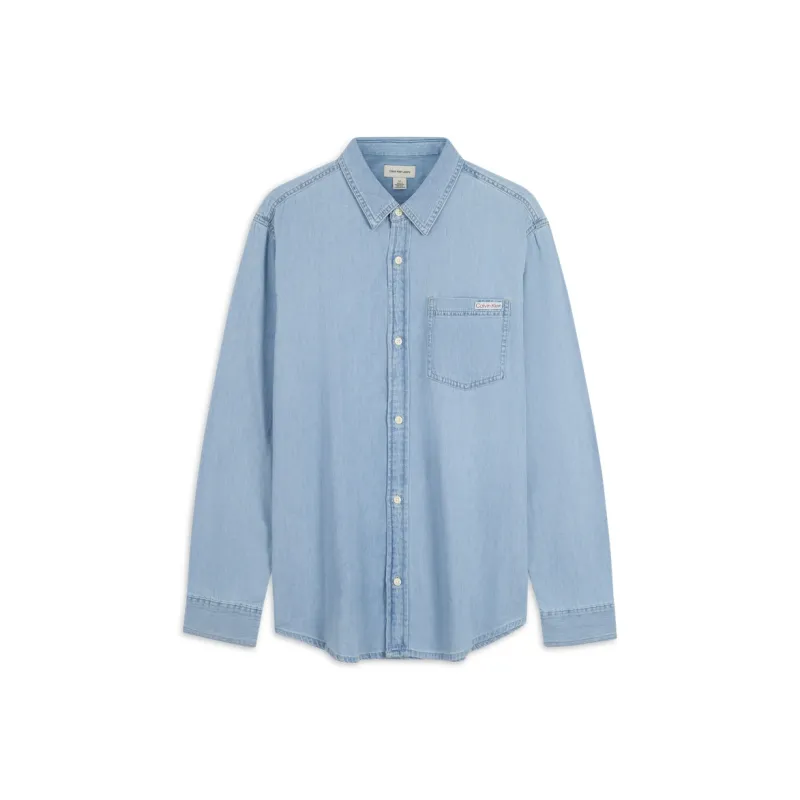 Calvin Klein Shirts Men N85 Denim Light Blue-0