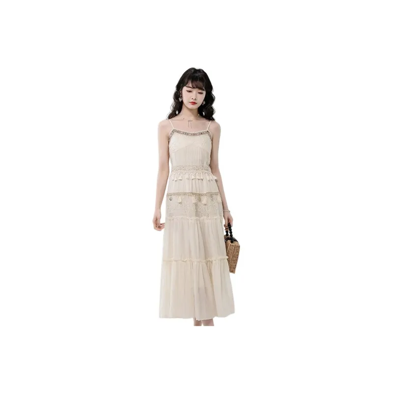 La Chapelle Slip Dresses Women's Apricot-0