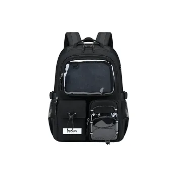 EDISON Nylon Backpack Unisex Black/Ecru