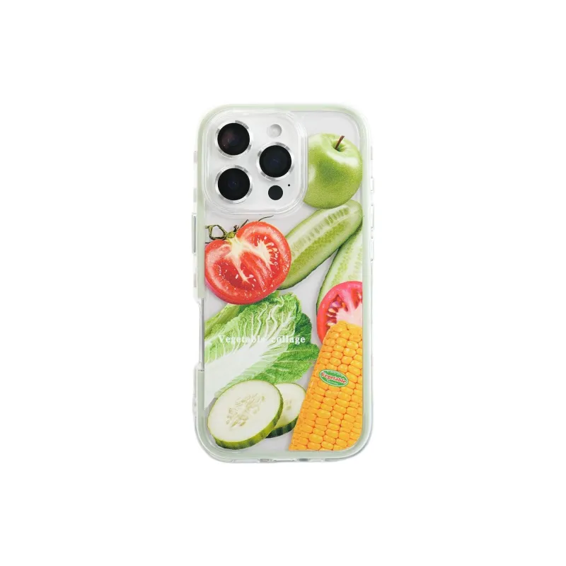 Sopi Acrylic Material 2 in 1 Full Screen Vegetable Phone Cases Compatible With IPhone 16/15 Pro Max/Apple 13/14 Pro/Max-4