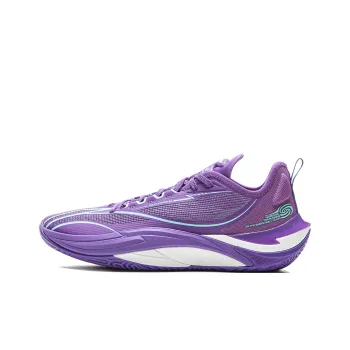 LiNing Cushioning, Slip Resistant, Abrasion Resistant, Rebound Grip Low Top Basketball Shoes Men's Zircon Purple