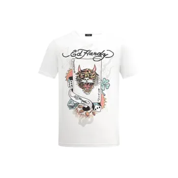 Ed Hardy T Shirts Men Ivory White