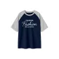 Navy Blue & White Heather Gray