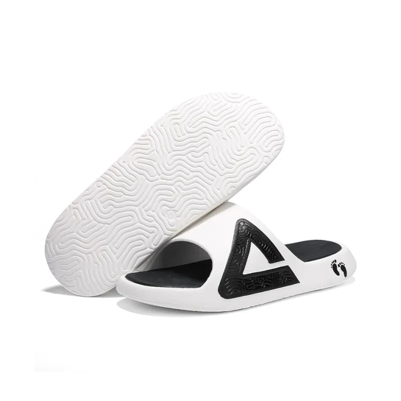 PEAK Slip Resistant Odor Resistant Abrasion Resistant Slide Slippers Men's Ivory Black-6