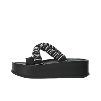ZARA Fanglu Lin Collaboration PVC Plastic Abrasion Resistant Slide Slippers Women's Black
