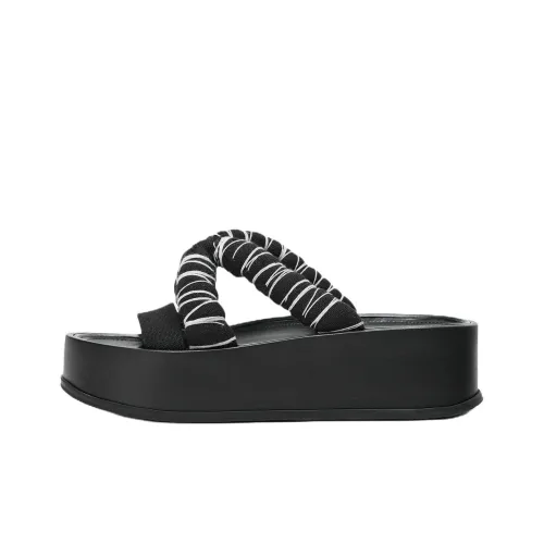 ZARA Fanglu Lin Collaboration PVC Plastic Abrasion Resistant Slide Slippers Women's Black