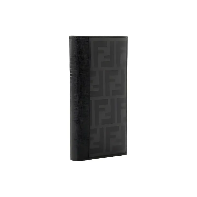 FENDI Coated Canvas With Leather Wallet Men's Dark Gray-1