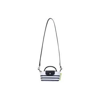 LONGCHAMP Le Pliage Canvas Bag, Dumpling Bag, Shoulder Bag, Crossbody Bag, Handbag Regular Women's Marine Blue & White