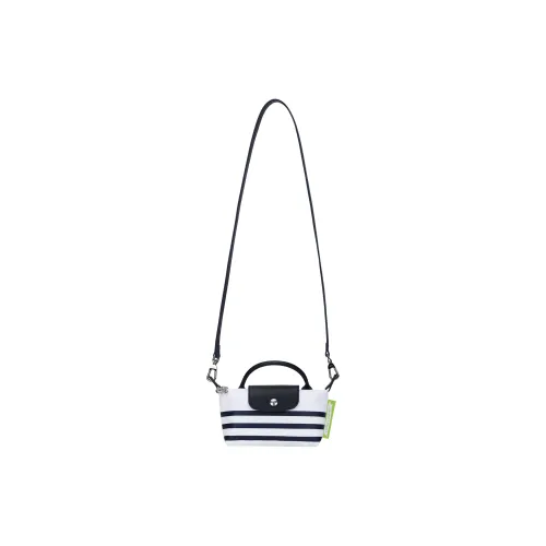 LONGCHAMP Le Pliage Canvas Bag, Dumpling Bag, Shoulder Bag, Crossbody Bag, Handbag Regular Women's Marine Blue & White