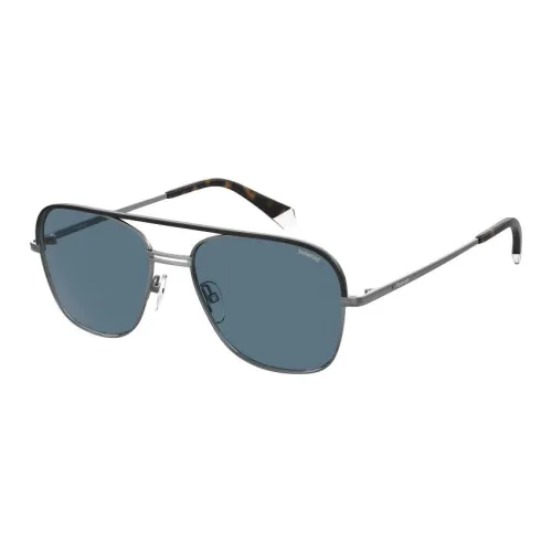 Polaroid Stainless Steel Aviator Sunglasses Men's Silver