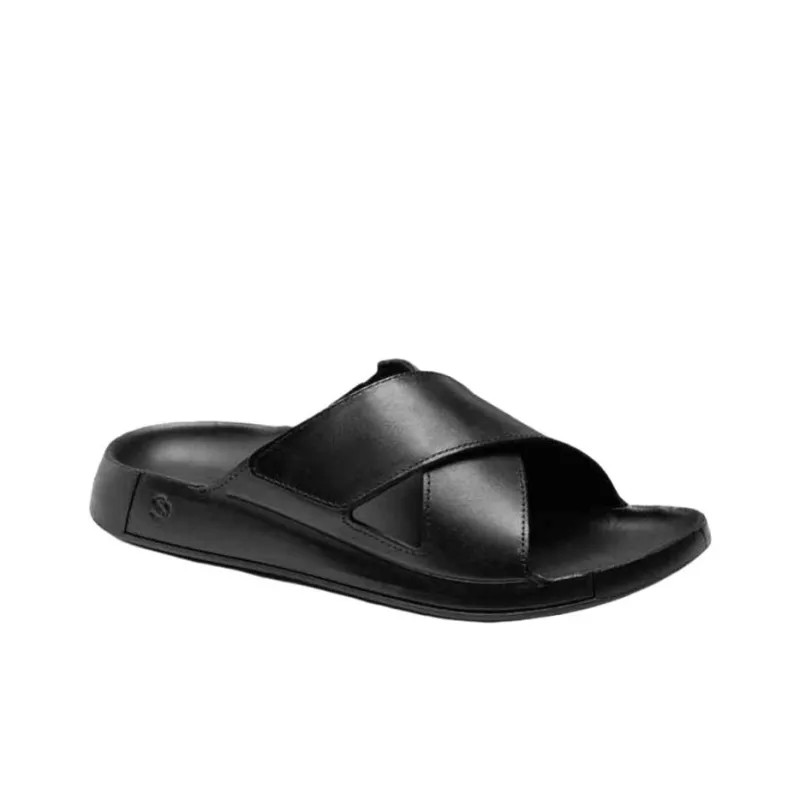Ecco Comme Collection Abrasion Resistant Slide Slippers Men's Black-2